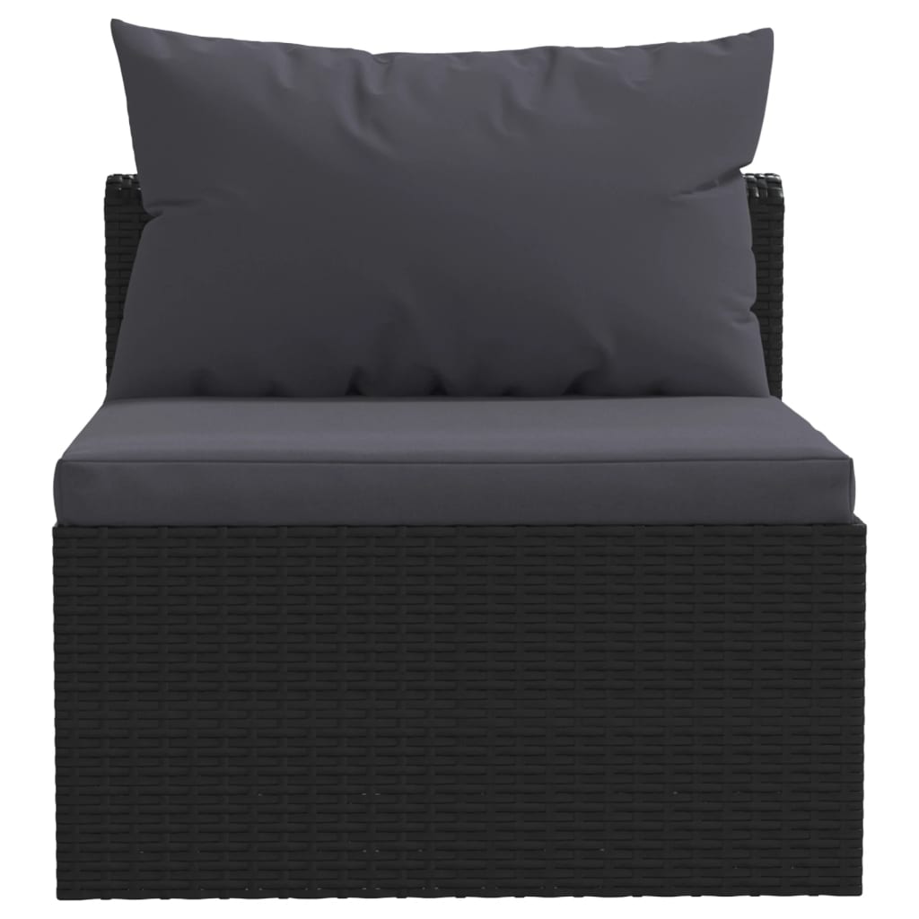 Set mobilier de grădină cu perne, 5 piese, negru, poliratan GartenMobel Dekor