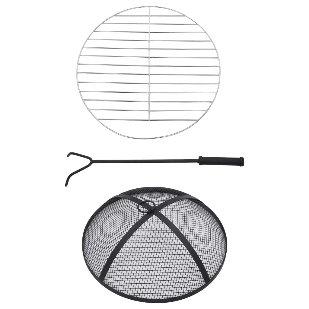 Masă cu vatră de foc, mozaic albastru și alb, 68 cm, ceramică GartenMobel Dekor