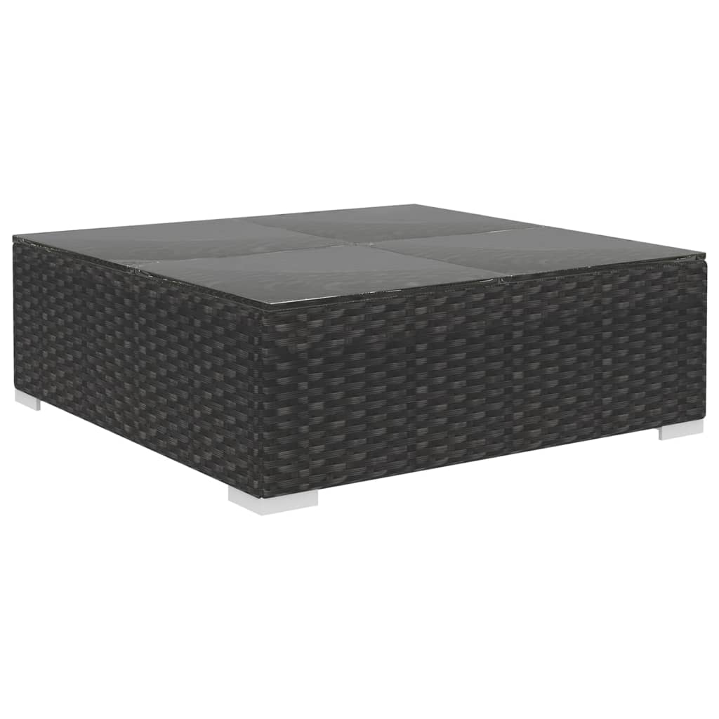 Set mobilier de grădină cu perne, 10 piese, negru, poliratan GartenMobel Dekor