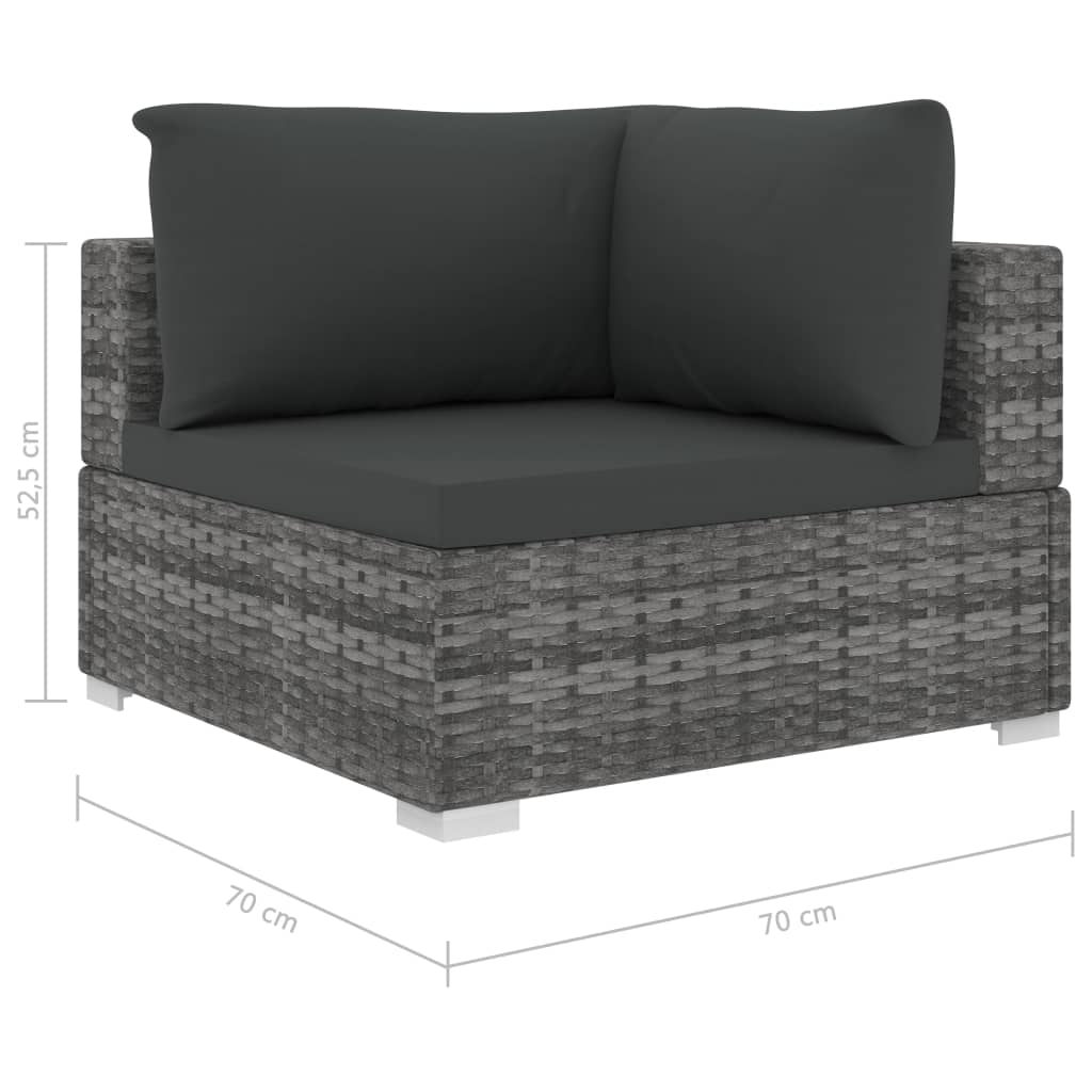 Set mobilier de grădină cu perne, 4 piese, gri, poliratan GartenMobel Dekor