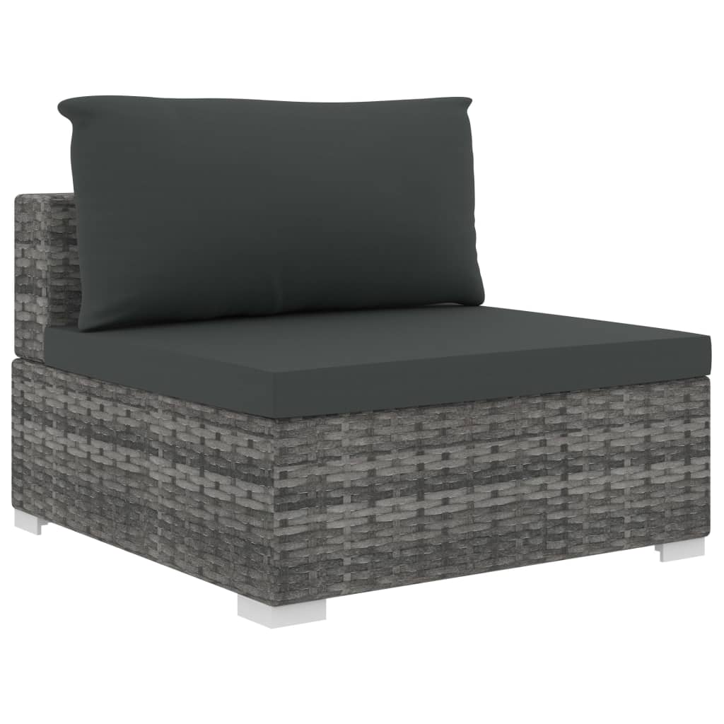 Set mobilier de grădină cu perne, 4 piese, gri, poliratan GartenMobel Dekor