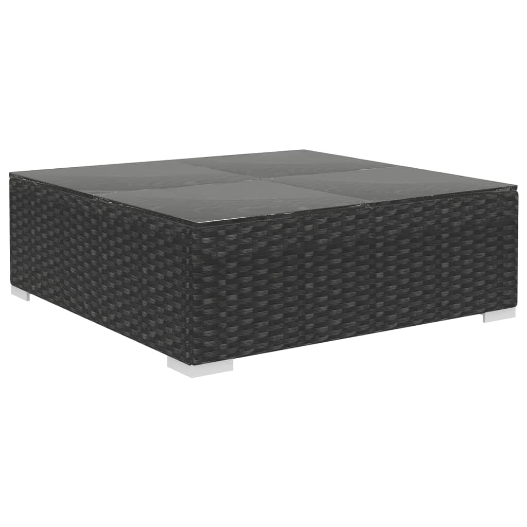 Set mobilier de grădină cu perne, 4 piese, negru, poliratan GartenMobel Dekor