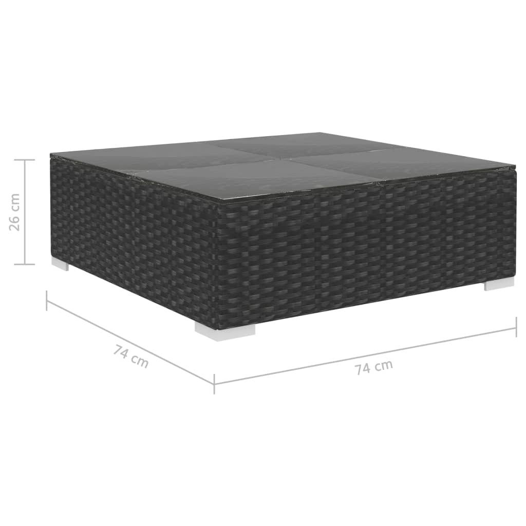 Set mobilier de grădină cu perne, 5 piese, negru, poliratan GartenMobel Dekor