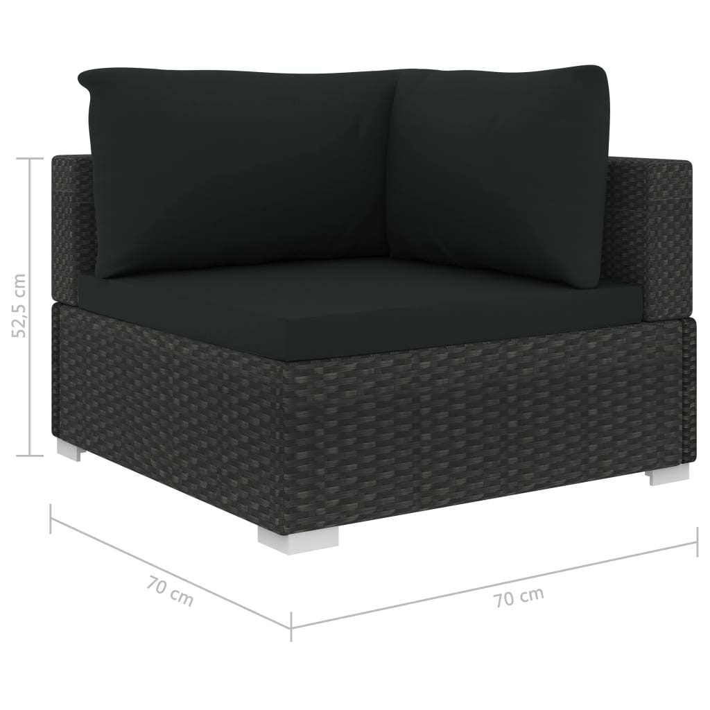 Set mobilier de grădină cu perne, 5 piese, negru, poliratan GartenMobel Dekor