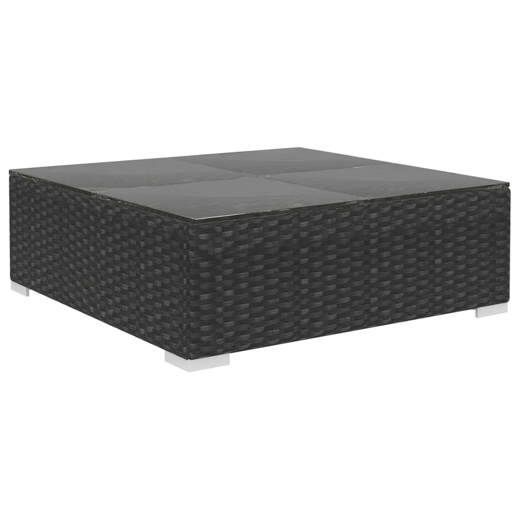 Set mobilier de grădină cu perne, 5 piese, negru, poliratan GartenMobel Dekor