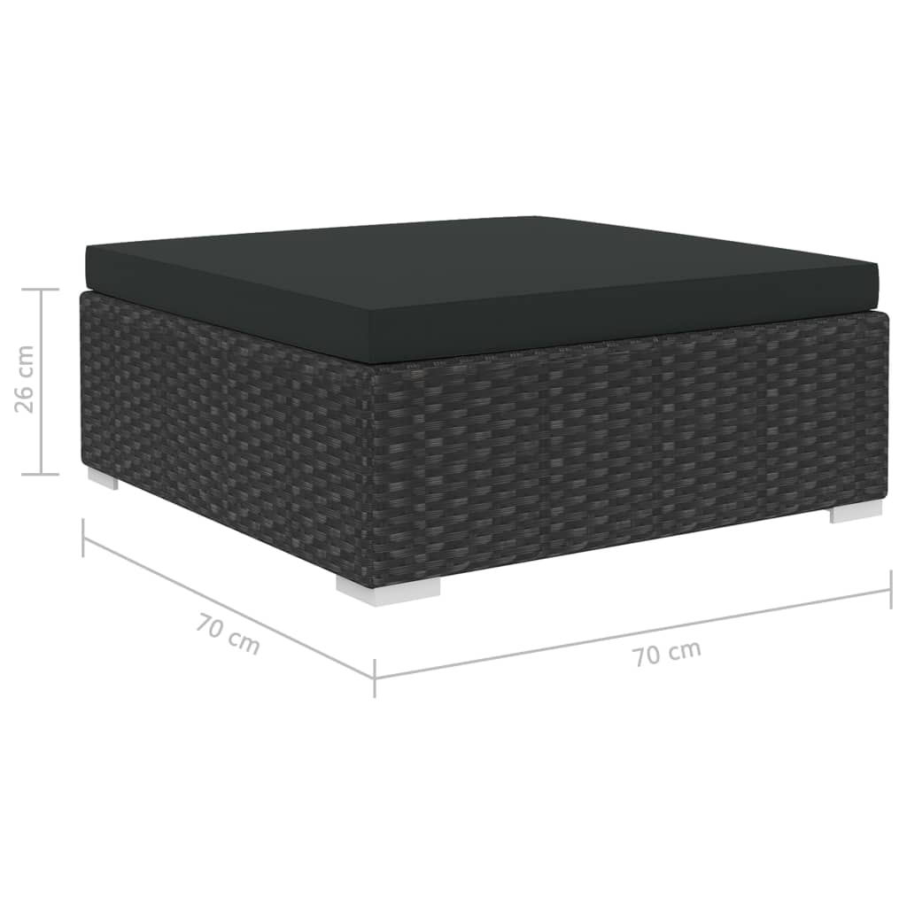 Set mobilier de grădină cu perne, 5 piese, negru, poliratan GartenMobel Dekor