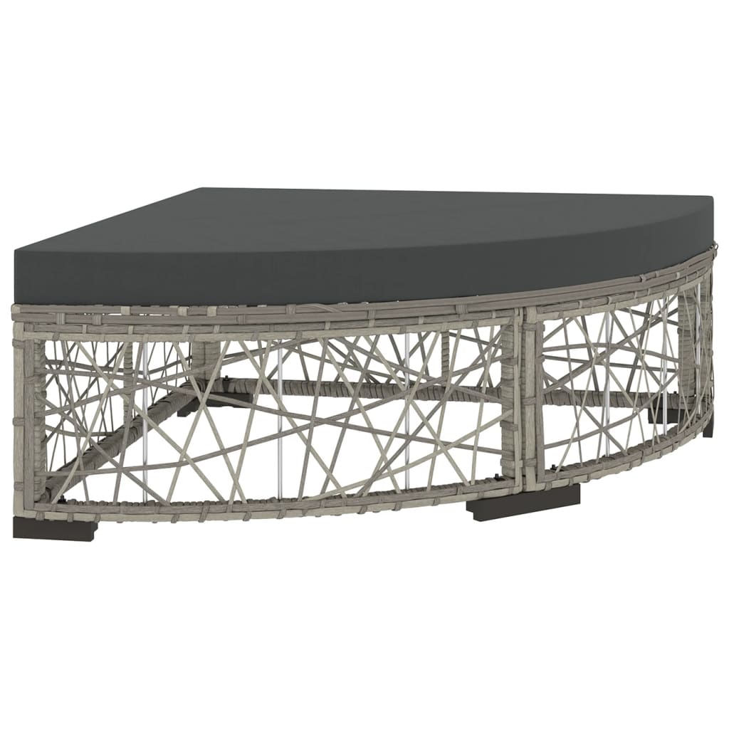 Set mobilier de grădină cu perne, 6 piese, gri, poliratan GartenMobel Dekor