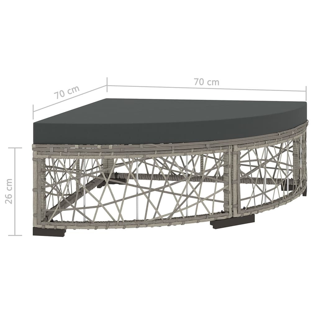 Set mobilier de grădină cu perne, 6 piese, gri, poliratan GartenMobel Dekor