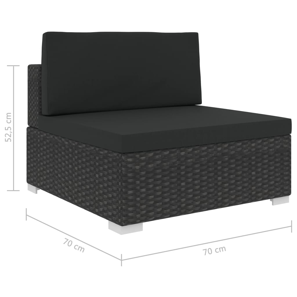 Set mobilier de grădină cu perne, 6 piese, negru, poliratan GartenMobel Dekor