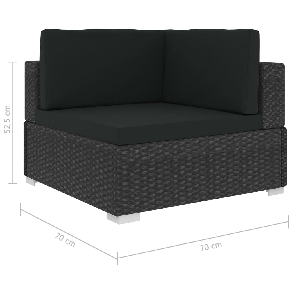 Set mobilier de grădină cu perne, 6 piese, negru, poliratan GartenMobel Dekor