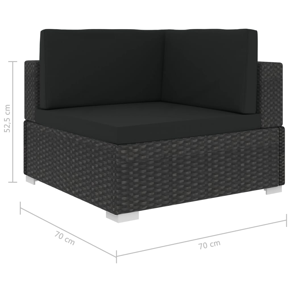 Set mobilier de grădină cu perne, 6 piese, negru, poliratan GartenMobel Dekor