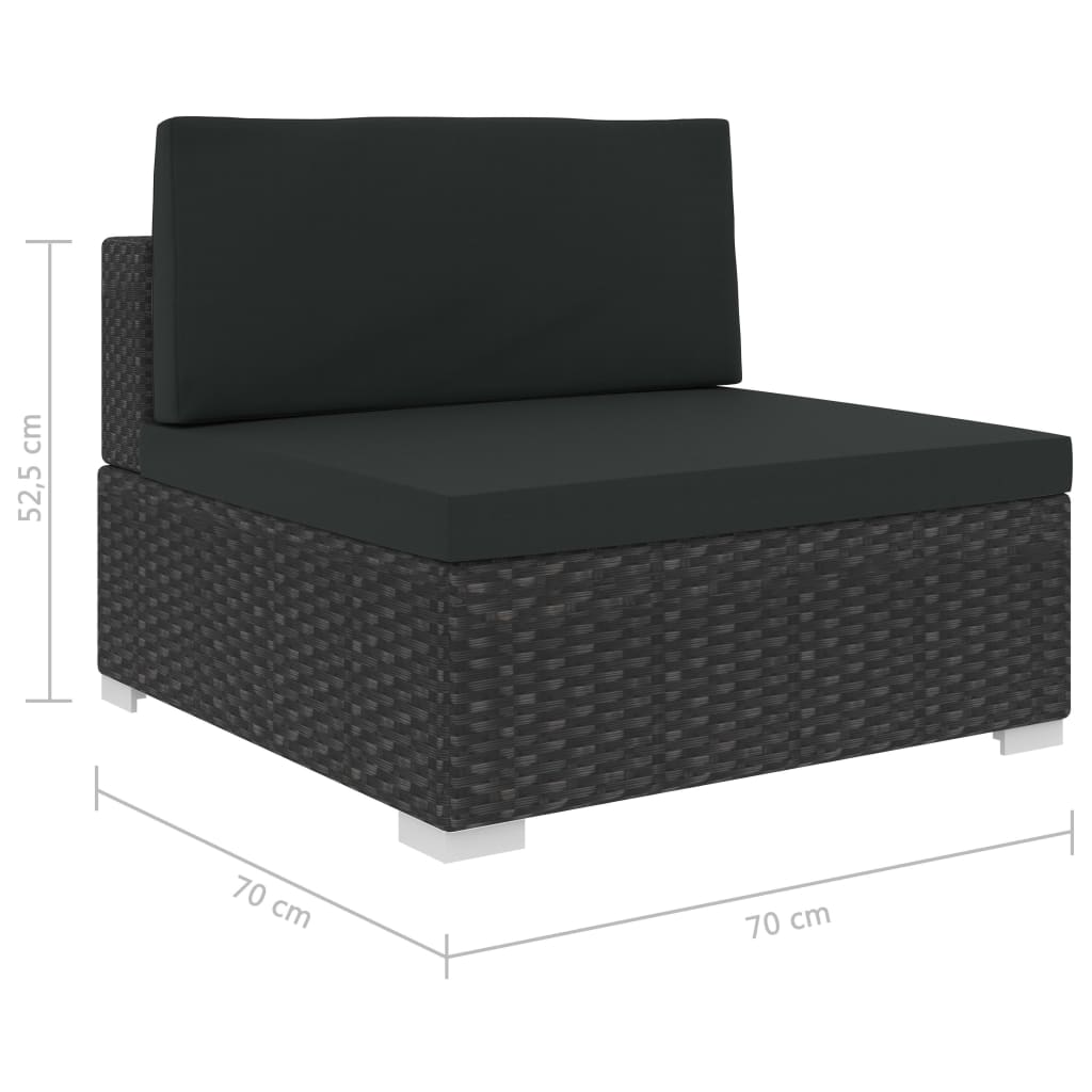 Set mobilier de grădină cu perne, 6 piese, negru, poliratan GartenMobel Dekor