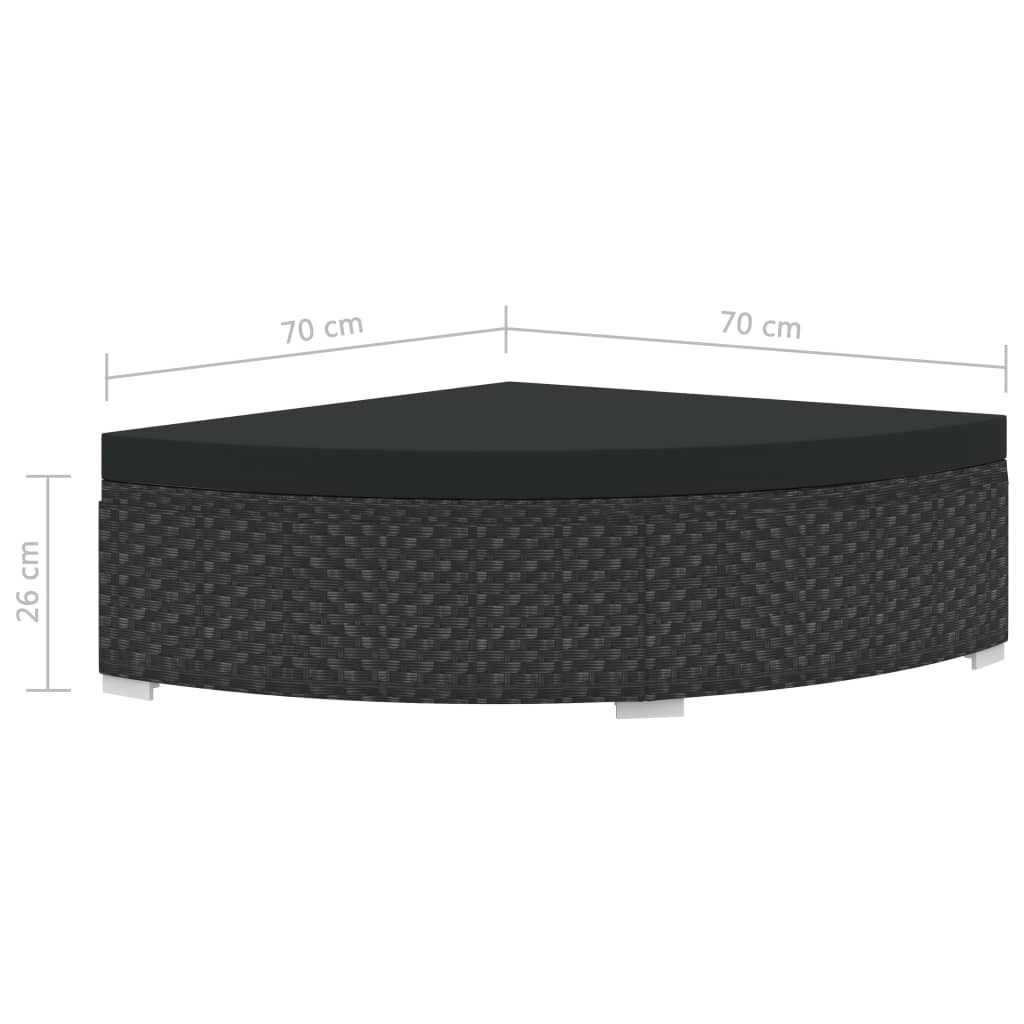 Set mobilier de grădină cu perne, 6 piese, negru, poliratan GartenMobel Dekor