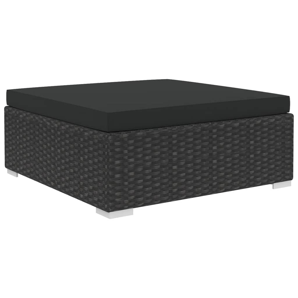 Set mobilier de grădină cu perne, 6 piese, negru, poliratan GartenMobel Dekor