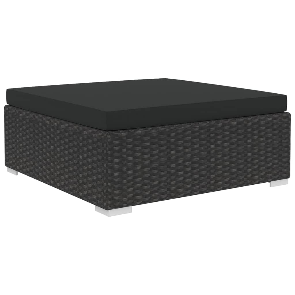 Set mobilier de grădină cu perne, 6 piese, negru, poliratan GartenMobel Dekor