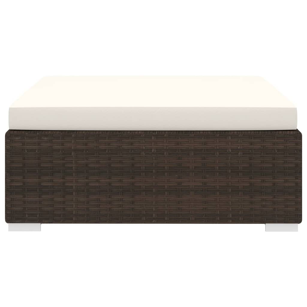 Taburet modular, 1 buc., maro, poliratan, cu pernă GartenMobel Dekor