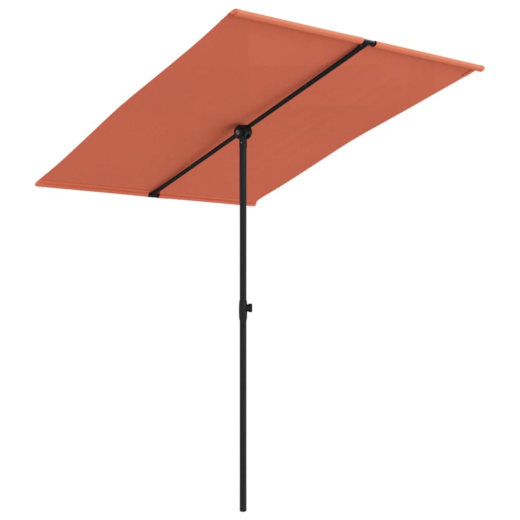 Umbrelă de soare exterior, stâlp aluminiu, cărămiziu, 2x1,5 cm GartenMobel Dekor