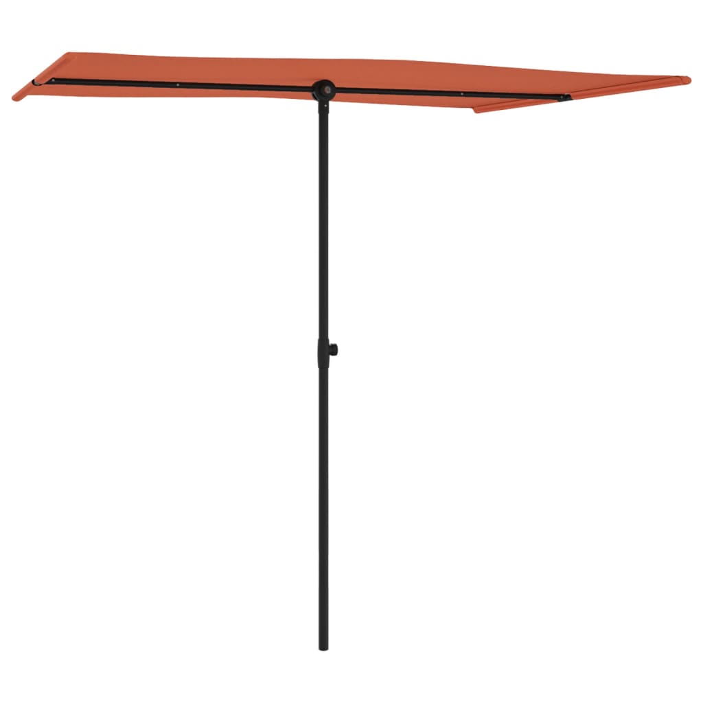 Umbrelă de soare exterior, stâlp aluminiu, cărămiziu, 2x1,5 cm GartenMobel Dekor