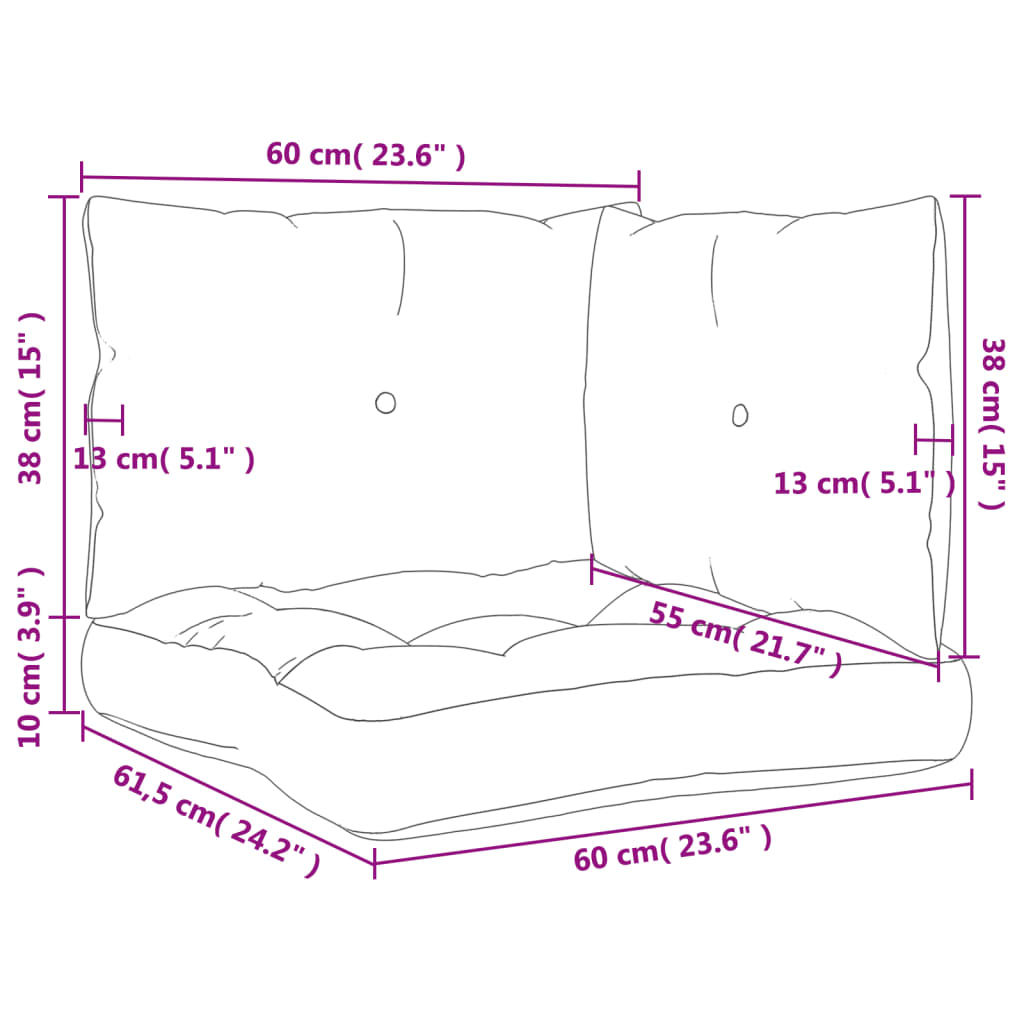 Perne de paleți, 3 buc., bej, material textil GartenMobel Dekor