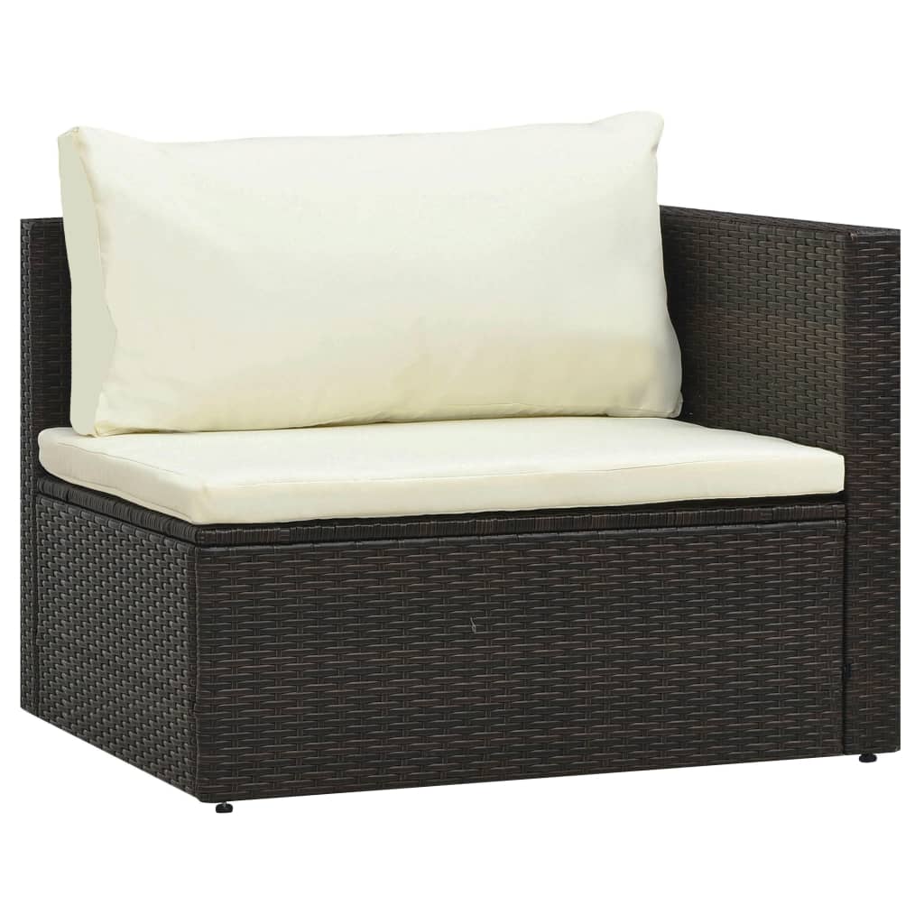 Set mobilier de grădină cu perne, 5 piese, maro, poliratan GartenMobel Dekor