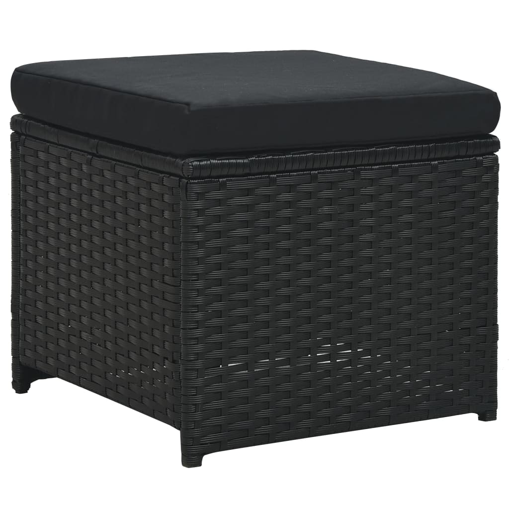Set mobilier de grădină cu perne, 6 piese, negru, poliratan GartenMobel Dekor