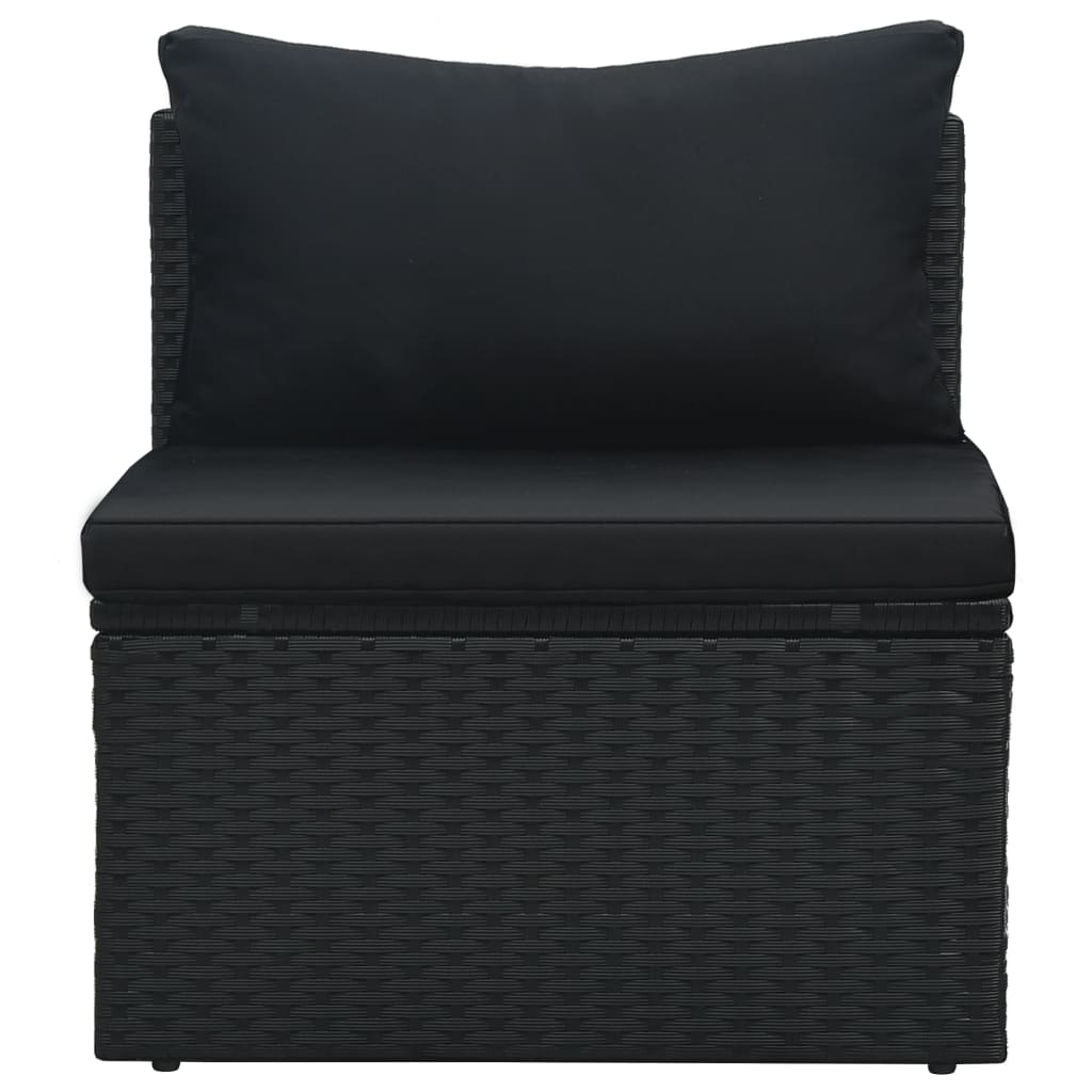 Set mobilier de grădină cu perne, 6 piese, negru, poliratan GartenMobel Dekor