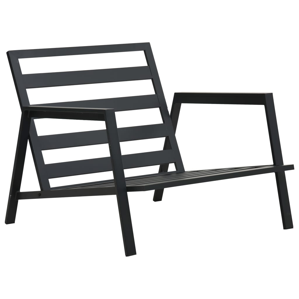 Set mobilier grădină cu perne, 4 piese, gri, închis aluminiu GartenMobel Dekor