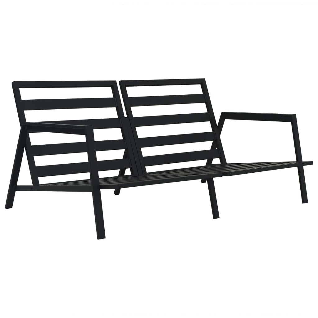 Set mobilier grădină cu perne, 4 piese, gri, închis aluminiu GartenMobel Dekor