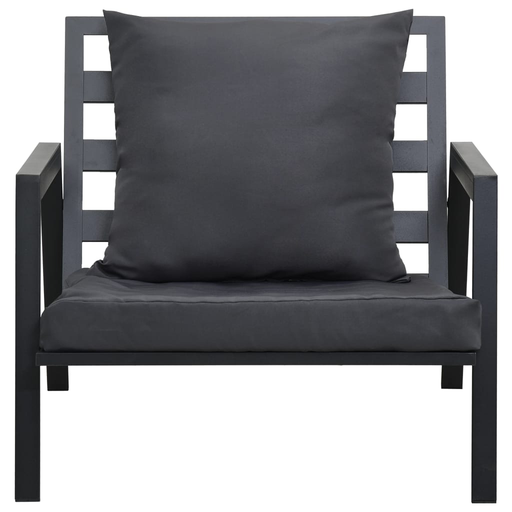 Set mobilier grădină cu perne 5 piese gri închis aluminiu GartenMobel Dekor