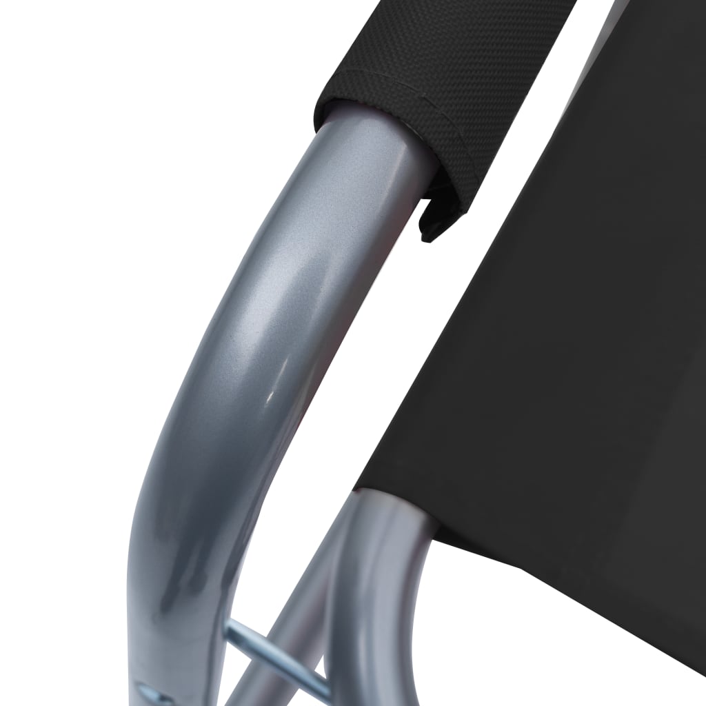 Scaune de regizor, 2 buc., negru, oțel GartenMobel Dekor