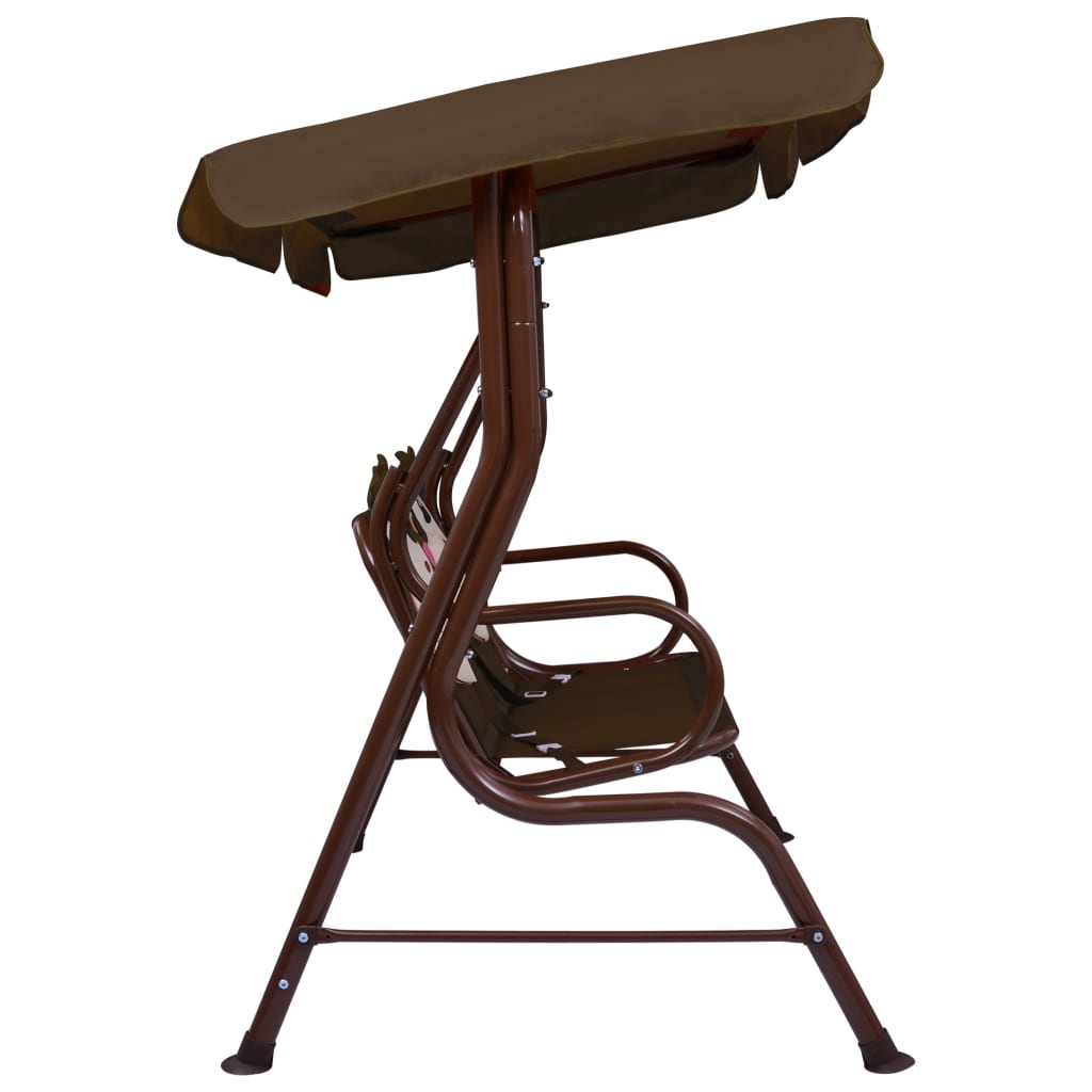 Balansoar pentru copii, maro, 115 x 75 x 110 cm, textil GartenMobel Dekor