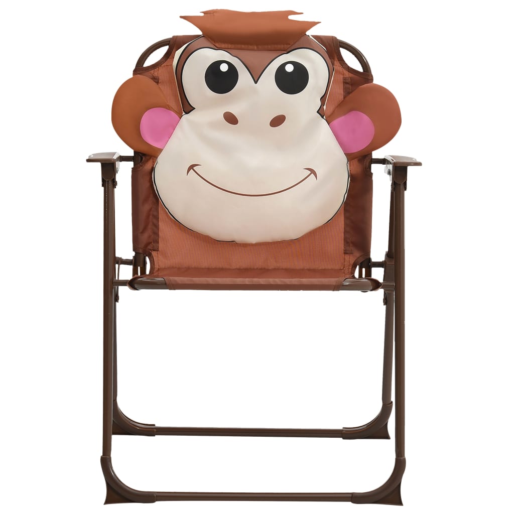 Set bistro de grădină pentru copii, cu umbrelă, 3 piese, maro GartenMobel Dekor