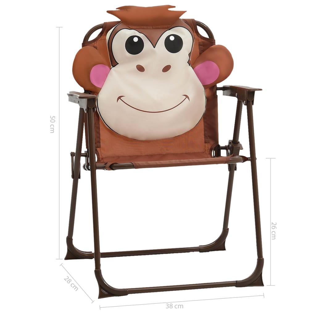 Set bistro de grădină pentru copii, cu umbrelă, 3 piese, maro GartenMobel Dekor