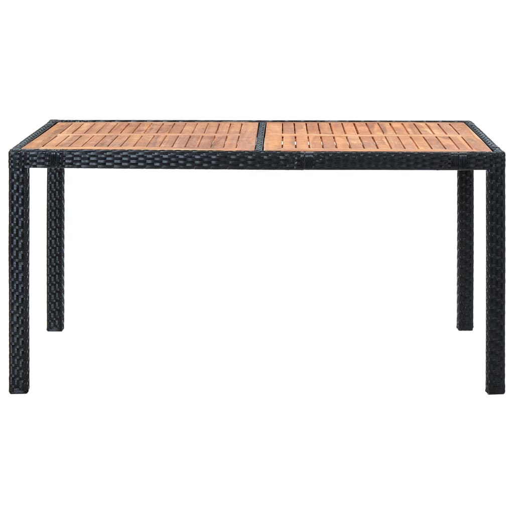 Set mobilier de exterior 7 piese negru poliratan lemn de acacia GartenMobel Dekor