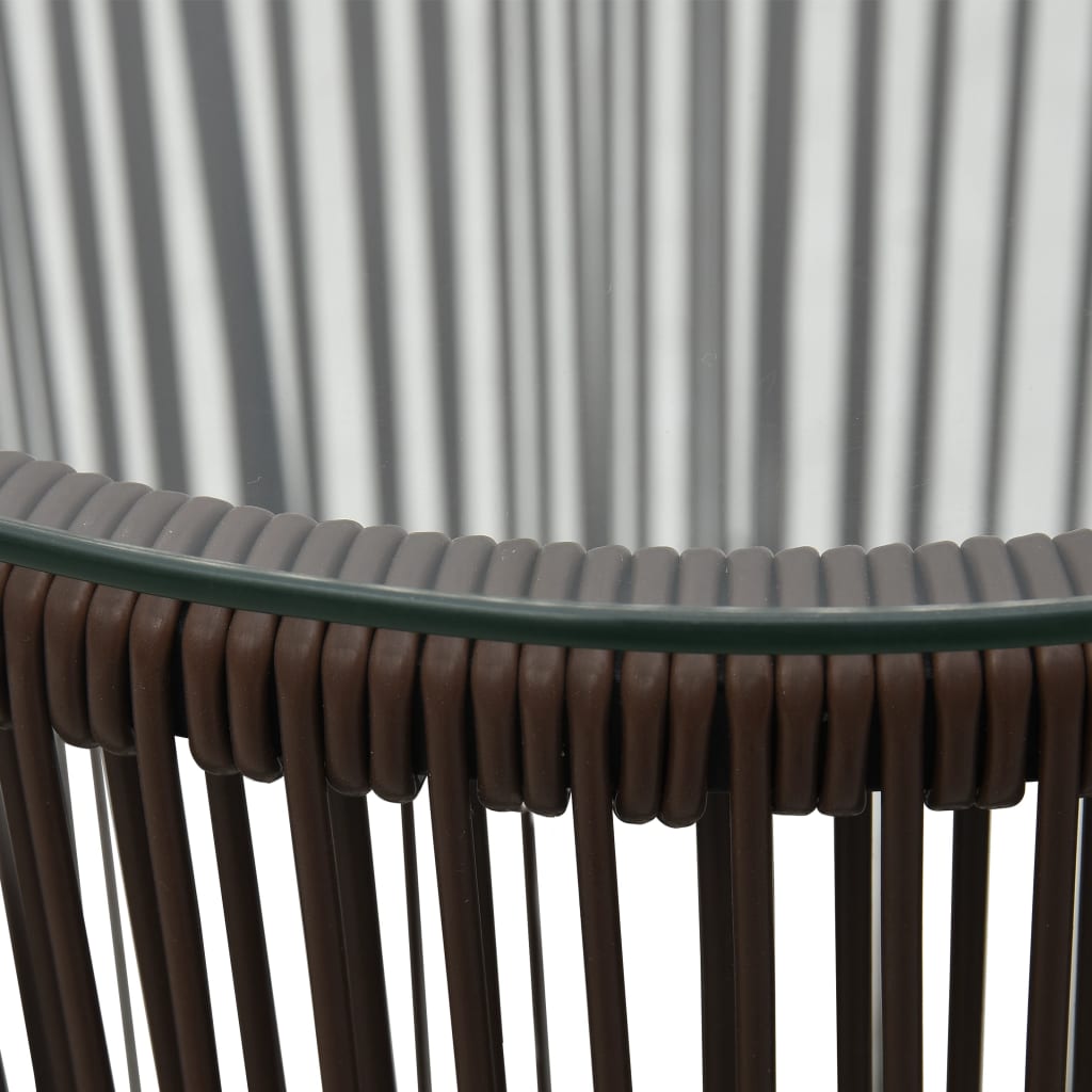 Set mobilier de bistro cu perne, 3 piese, maro, ratan PE GartenMobel Dekor