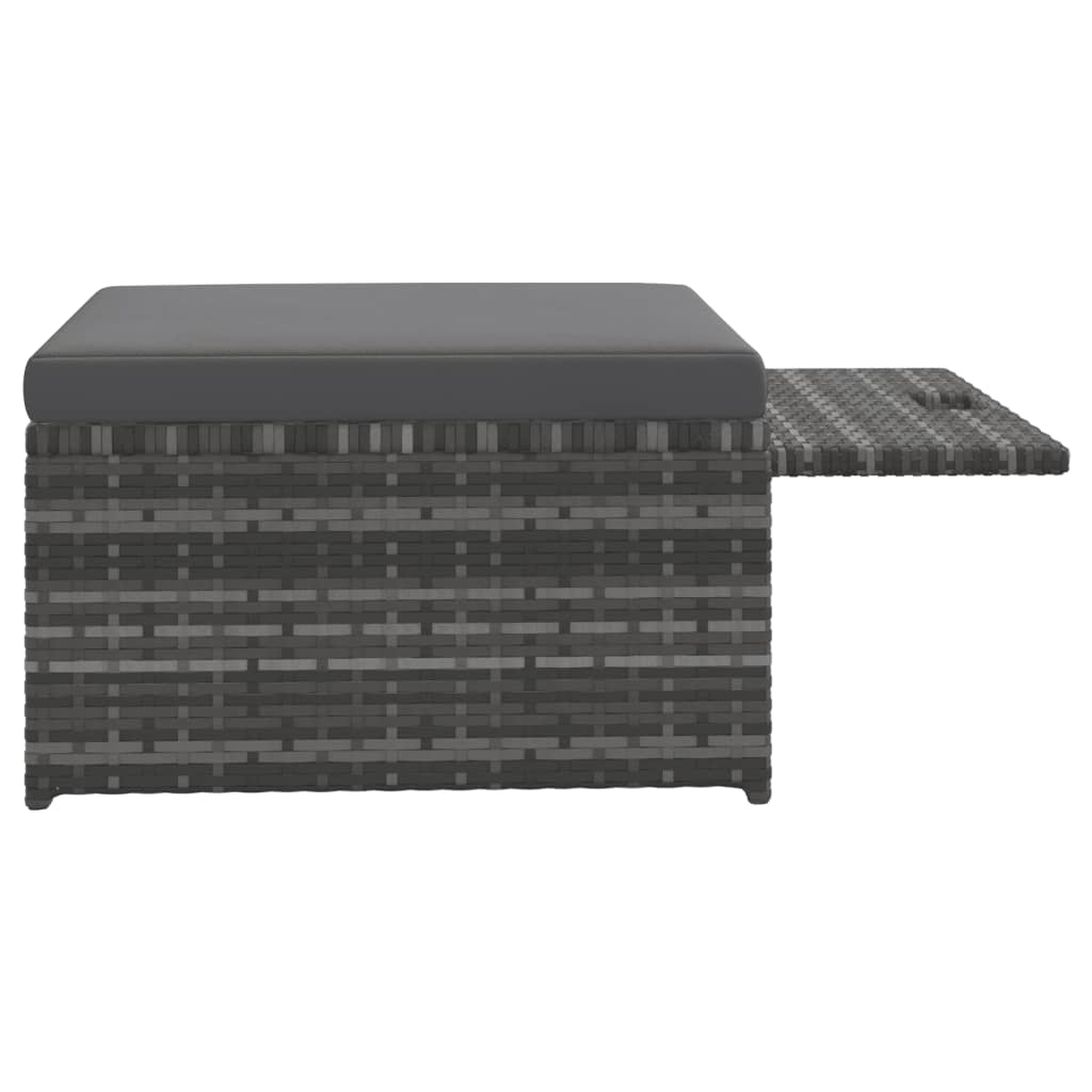 Set mobilier de grădină cu perne, 4 piese, poliratan, gri GartenMobel Dekor