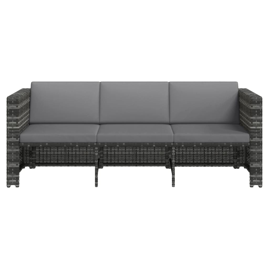 Set mobilier de grădină cu perne, 4 piese, poliratan, gri GartenMobel Dekor