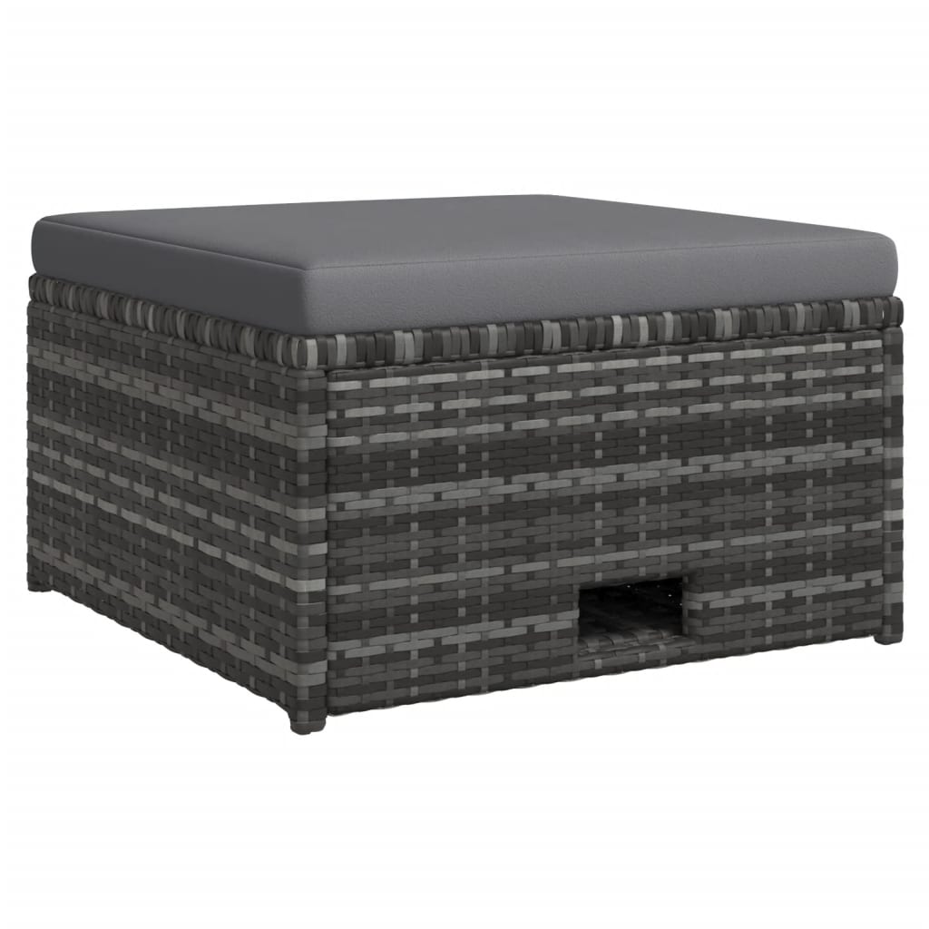 Set mobilier de grădină cu perne, 4 piese, poliratan, gri GartenMobel Dekor