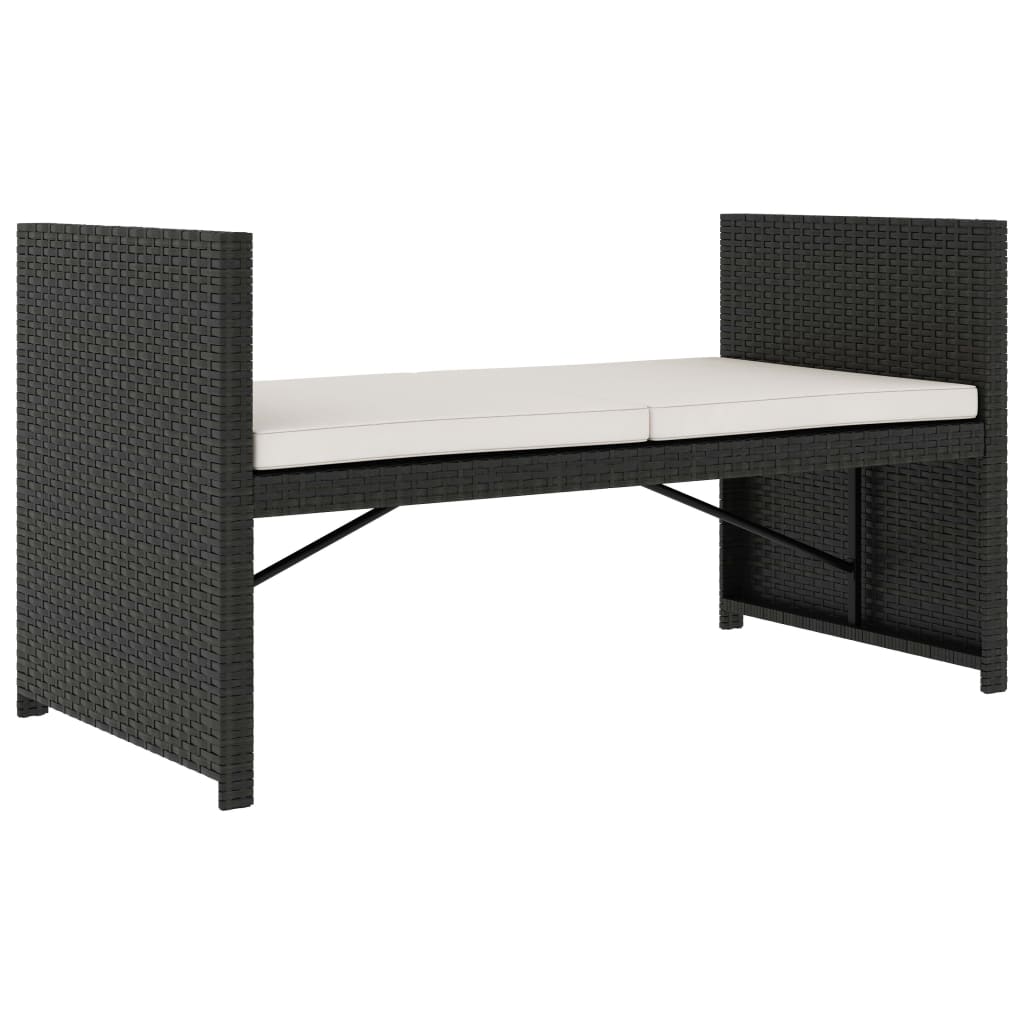Set mobilier de grădină cu perne, 5 piese, negru, poliratan GartenMobel Dekor