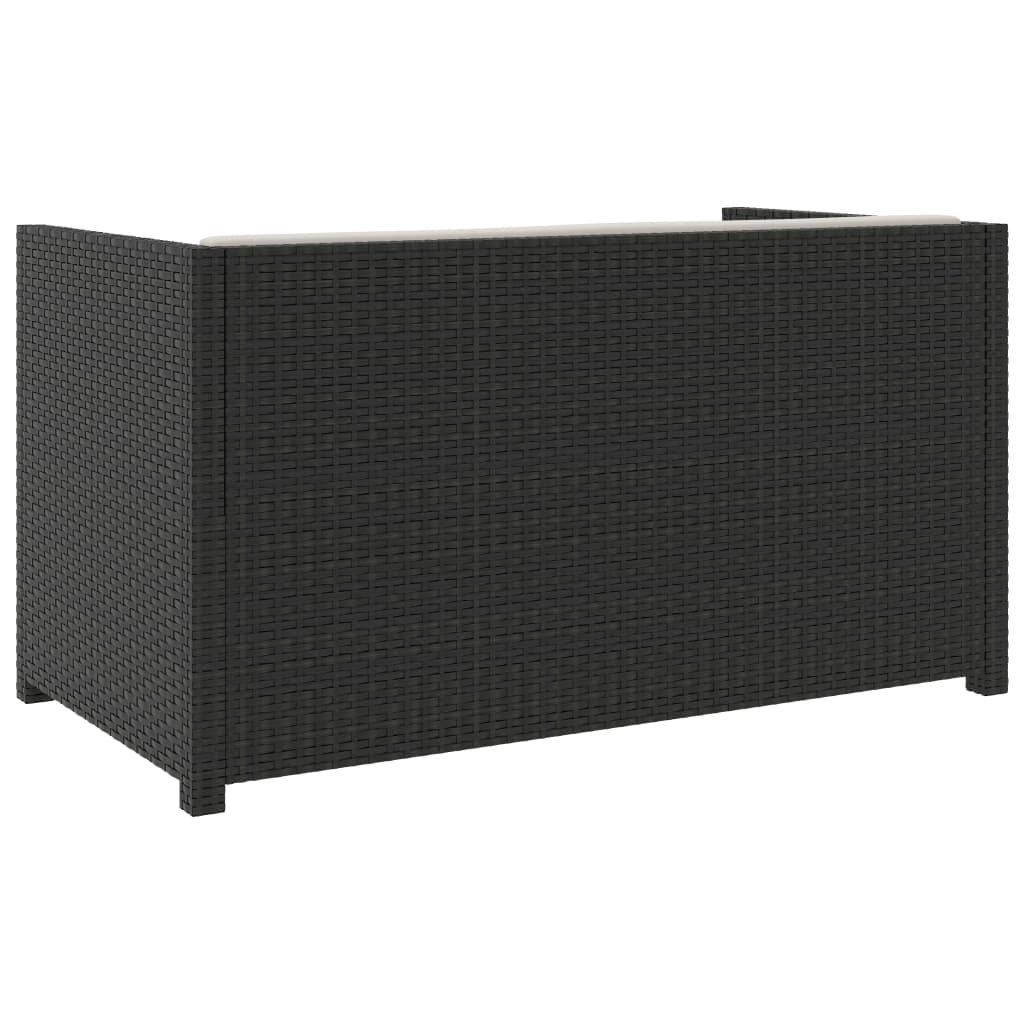 Set mobilier de grădină cu perne, 5 piese, negru, poliratan GartenMobel Dekor