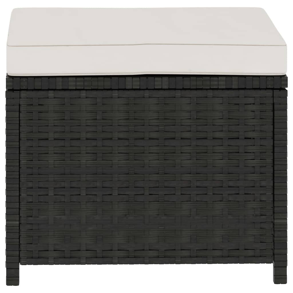 Set mobilier de grădină cu perne, 5 piese, negru, poliratan GartenMobel Dekor