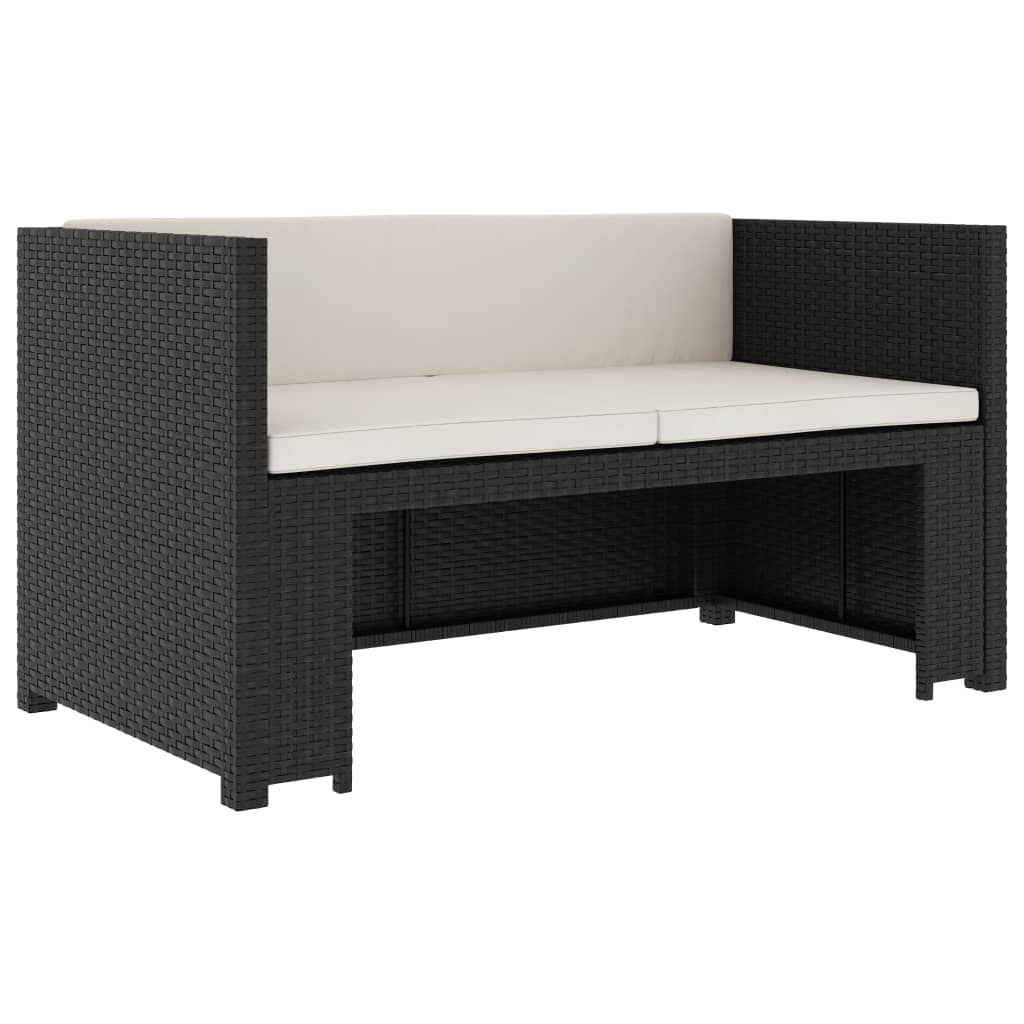 Set mobilier de grădină cu perne, 5 piese, negru, poliratan GartenMobel Dekor
