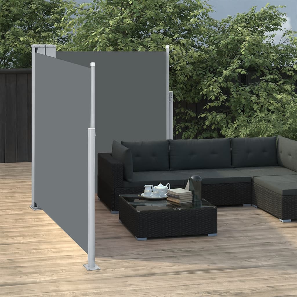 Copertină laterală dublă retractabilă, antracit, 170 x 600 cm GartenMobel Dekor