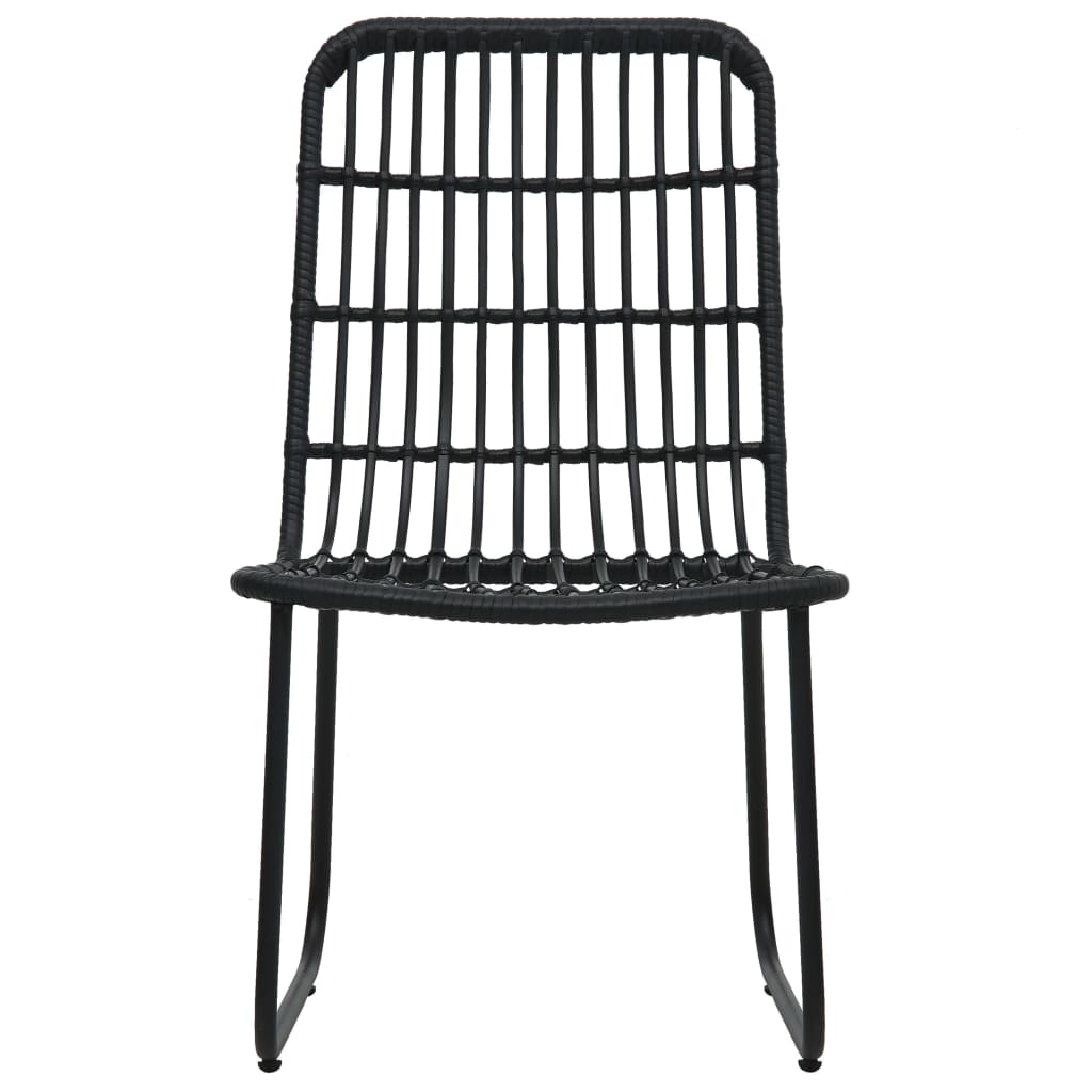 Set mobilier de bistro, 3 piese, negru, poliratan GartenMobel Dekor