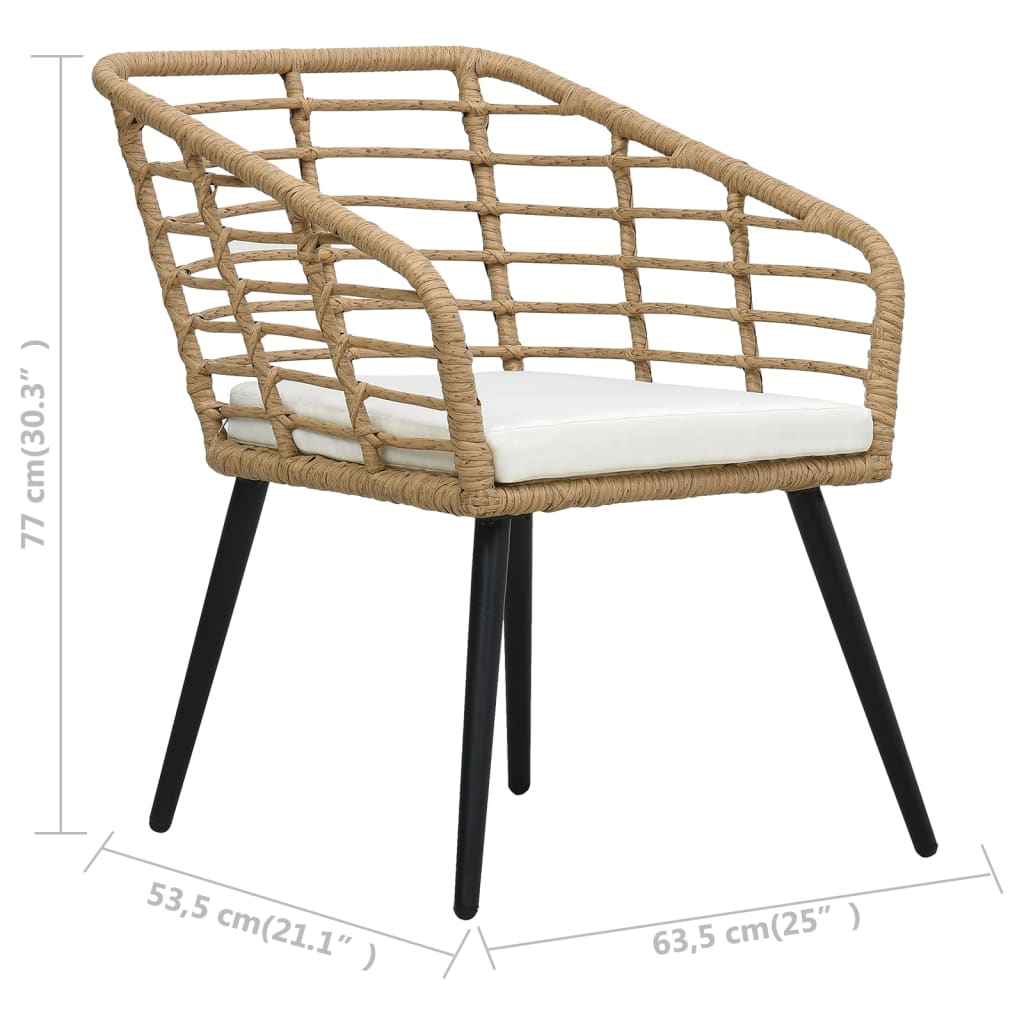 Set mobilier de bistro, 3 piese, stejar, poliratan GartenMobel Dekor