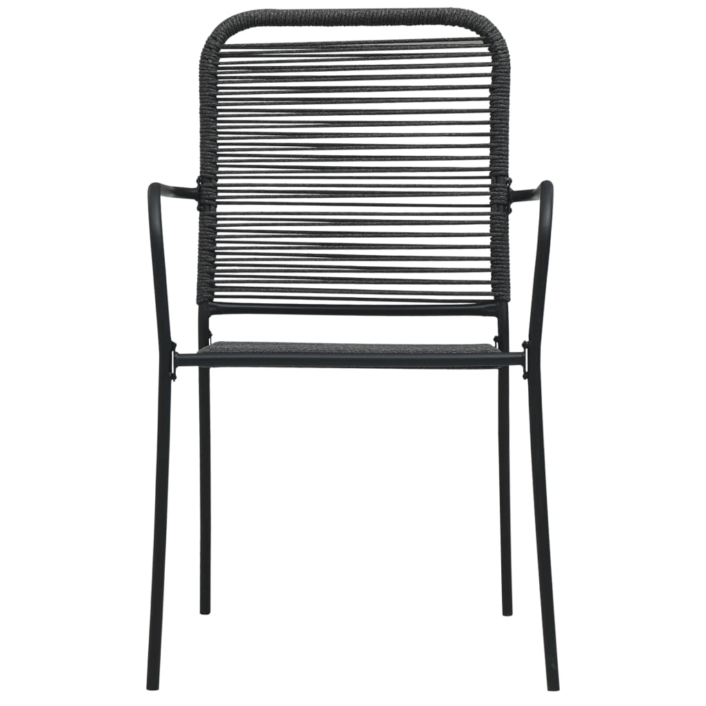 Set mobilier de exterior, 5 piese, negru, frânghie și oțel GartenMobel Dekor