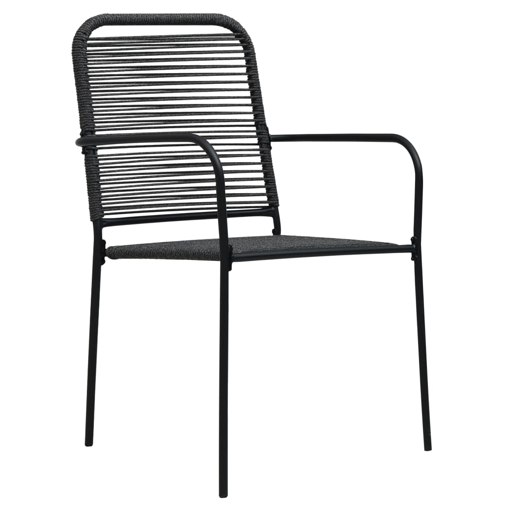 Set mobilier de exterior, 5 piese, negru, frânghie și oțel GartenMobel Dekor