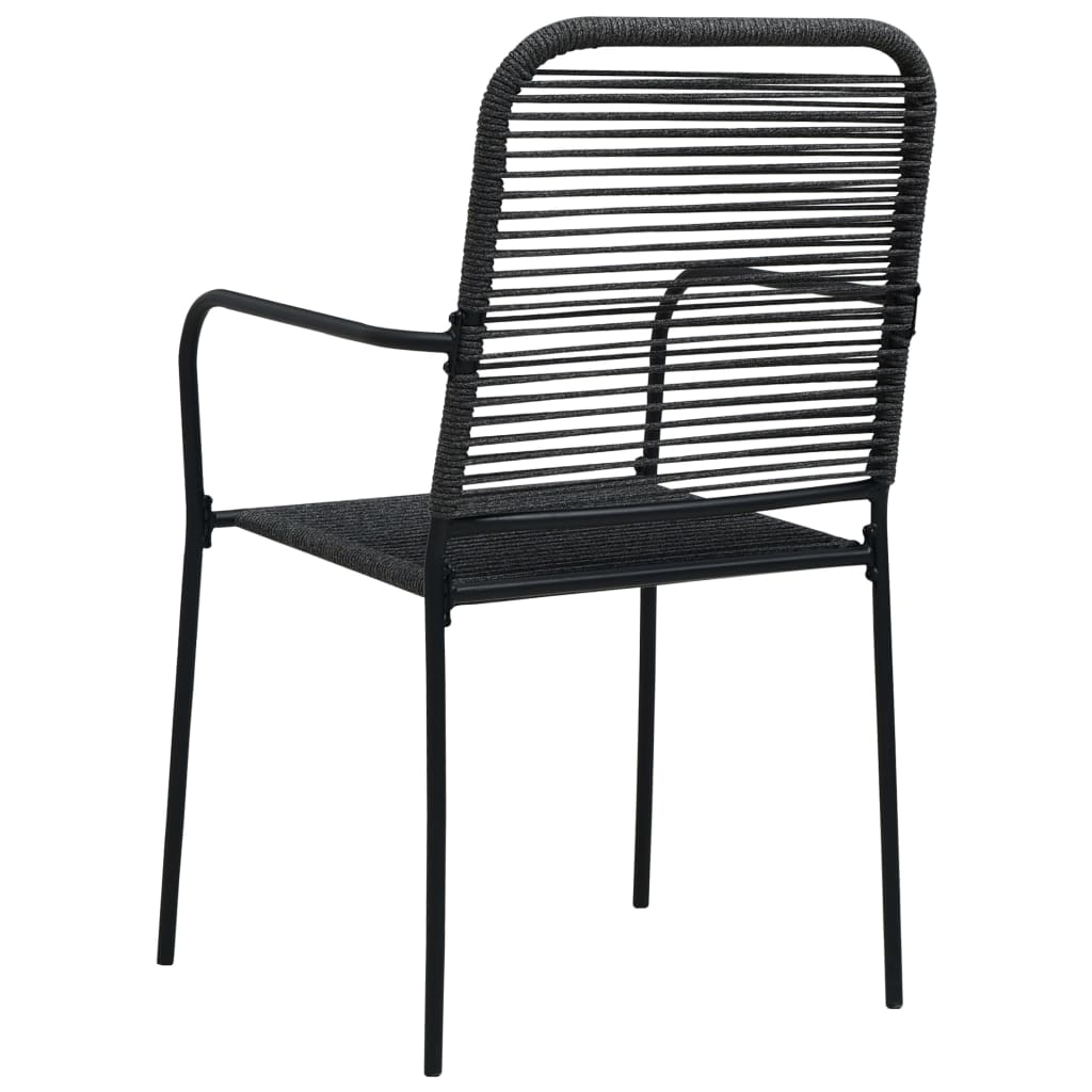 Set mobilier de exterior, 7 piese, negru, frânghie și oțel GartenMobel Dekor