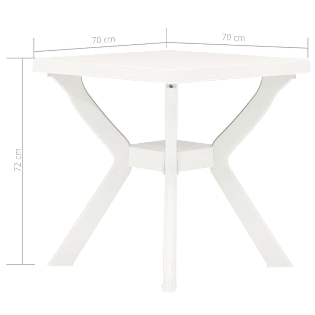 Masă de bistro, alb, 70x70x72 cm, plastic GartenMobel Dekor