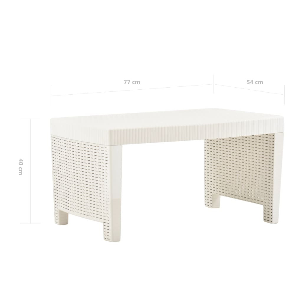 Set mobilier de grădină, 3 piese, alb, plastic GartenMobel Dekor